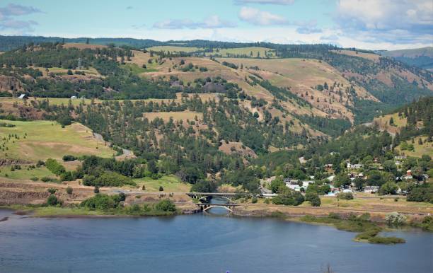 istock Beautiful view of bridge over river Columbia 1157286016
