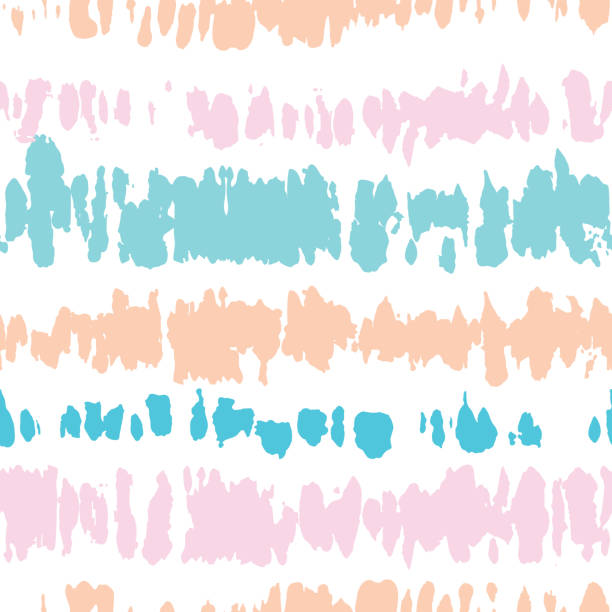 brihgt pastell farbige krawatte-dye shibori streifen auf weißem hintergrund vektor nahtlose muster - pattern repetition backgrounds pastel colored stock-grafiken, -clipart, -cartoons und -symbole