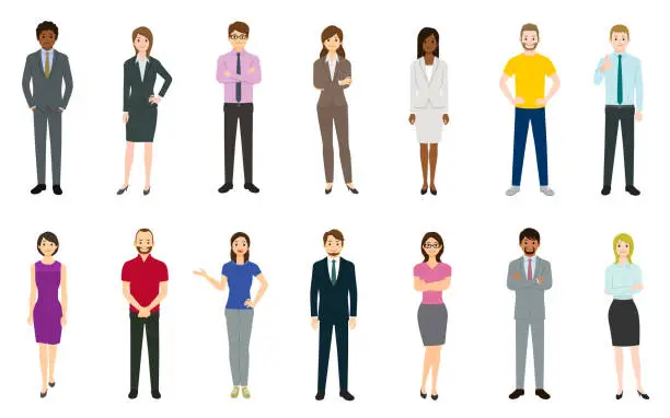 Vector illustration of Set of business people