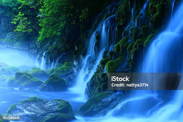 Akita Prefecture Summer Waterfall Stock Photo - Download Image Now - Akita Prefecture, Beauty, Environment