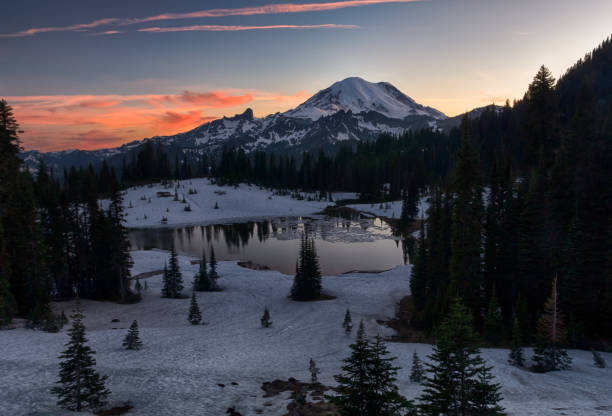 istock Bright sunset over winter mountain landscape 1157289686