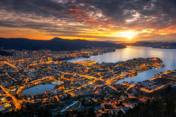 istock Panora Floyen at sunset. 1157294013