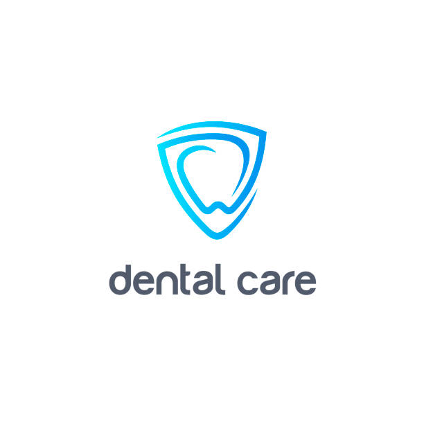 Vector design template. Dental care icon. Tooth and Shield sign. Vector design template. Dental care icon. Tooth and Shield sign. dentist logos stock illustrations
