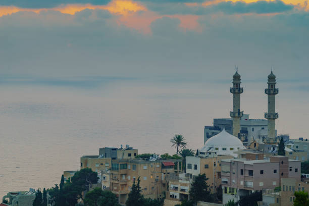 istock Sunset view of Mahmud mosque, Haifa 1157294741