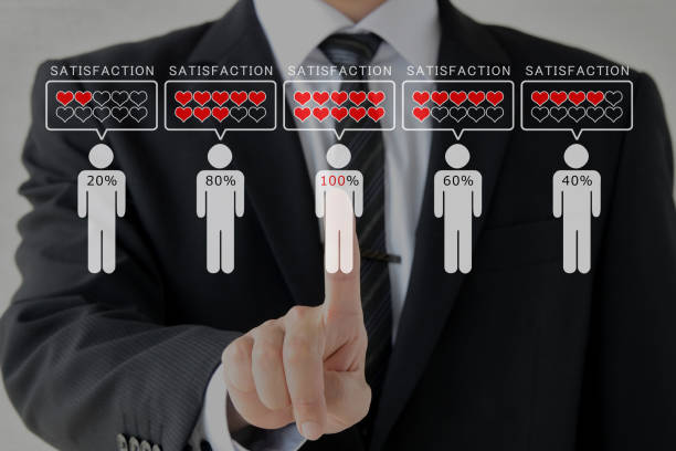 koncepcje biznesowe, zadowolenie klientów - comparison questionnaire test results marketing zdjęcia i obrazy z banku zdjęć