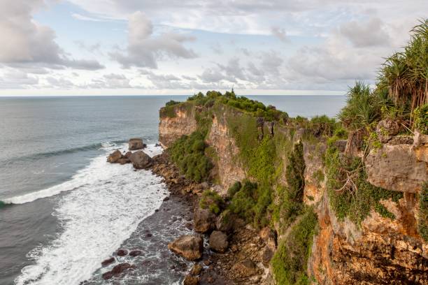 istock Green rocky cape near Baron beach in Java, Indonesia. 1157301027