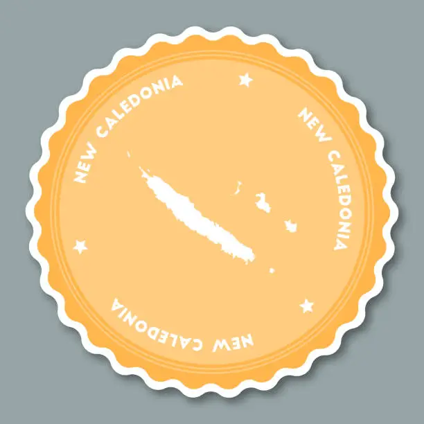 Vector illustration of New Caledonia sticker flat design.