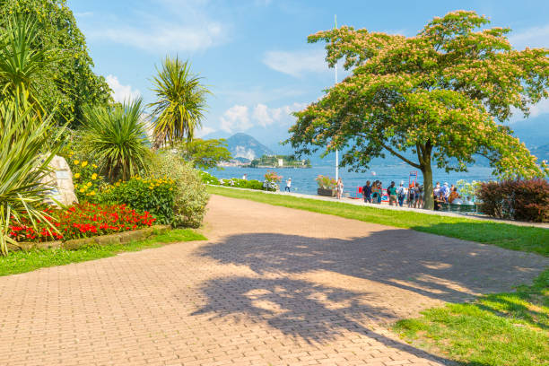 May 07 2018.Lakeside promenade at Stresa, Piedmont, Italy