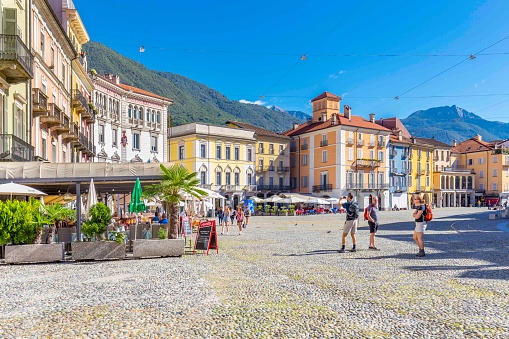 Locarno, Canton Ticino, Switzerland, 05 september 2018. View of Locarno city center, in canton Ticino district , Switzerland