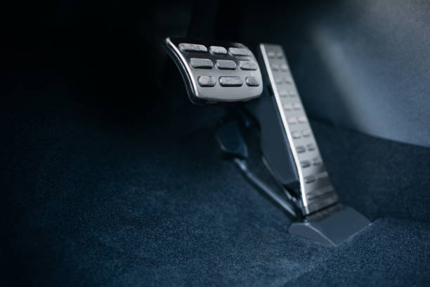 istock Brake and accelerator pedal of automatic transmission car 1157306150