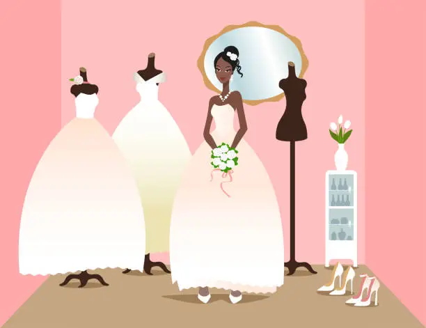 Vector illustration of Bridal shop