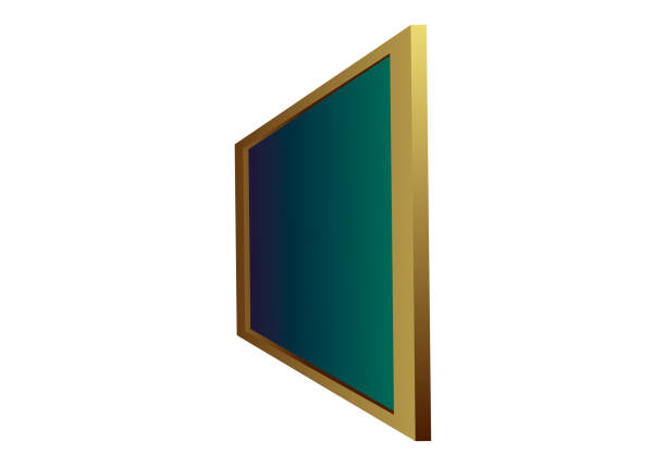 istock Side view of green clean chalkboard in wooden frame on white background isolated. Template black board hanging in perspective. Vector illustration. 1157312410