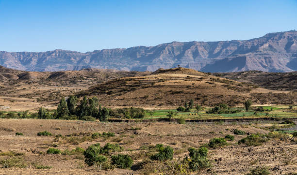 krajobraz na wyżynach lalibela, etiopia - ethiopian highlands zdjęcia i obrazy z banku zdjęć