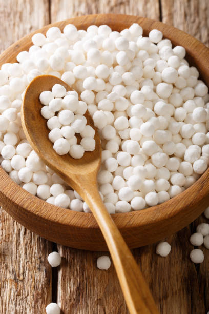 istock Tapioca pearls close-up in a bowl on a table. vertical 1157316446