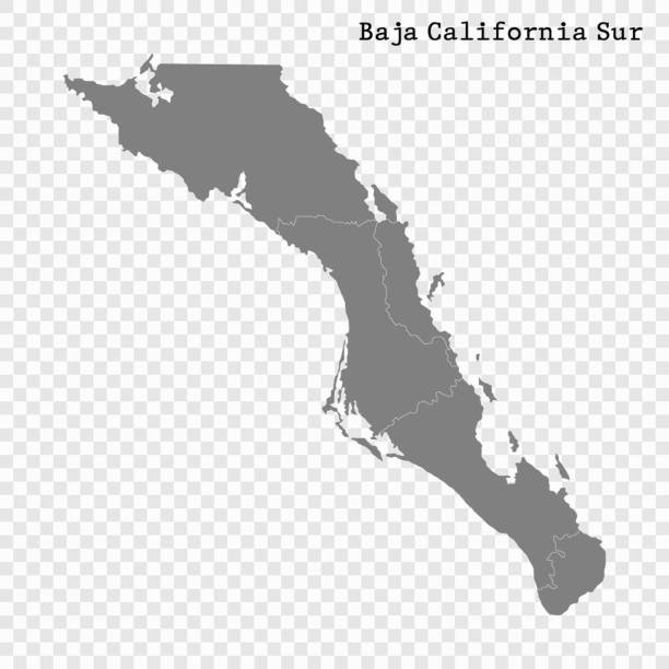ÐÐ»Ñ ÐÐ½ÑÐµÑÐ½ÐµÑÐ° High Quality map of Baja California Sur is a state of Mexico, with borders of the municipalities baja california peninsula stock illustrations