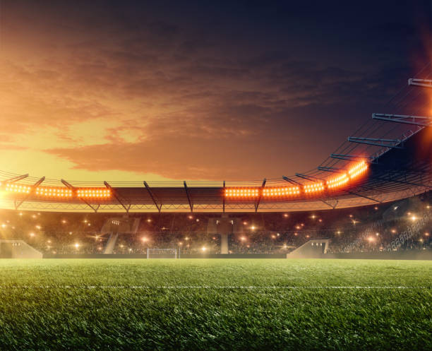 istock soccer stadium with illumination and night sky 1157318023