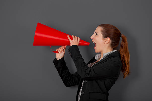 istock Woman with a megaphone 115731843
