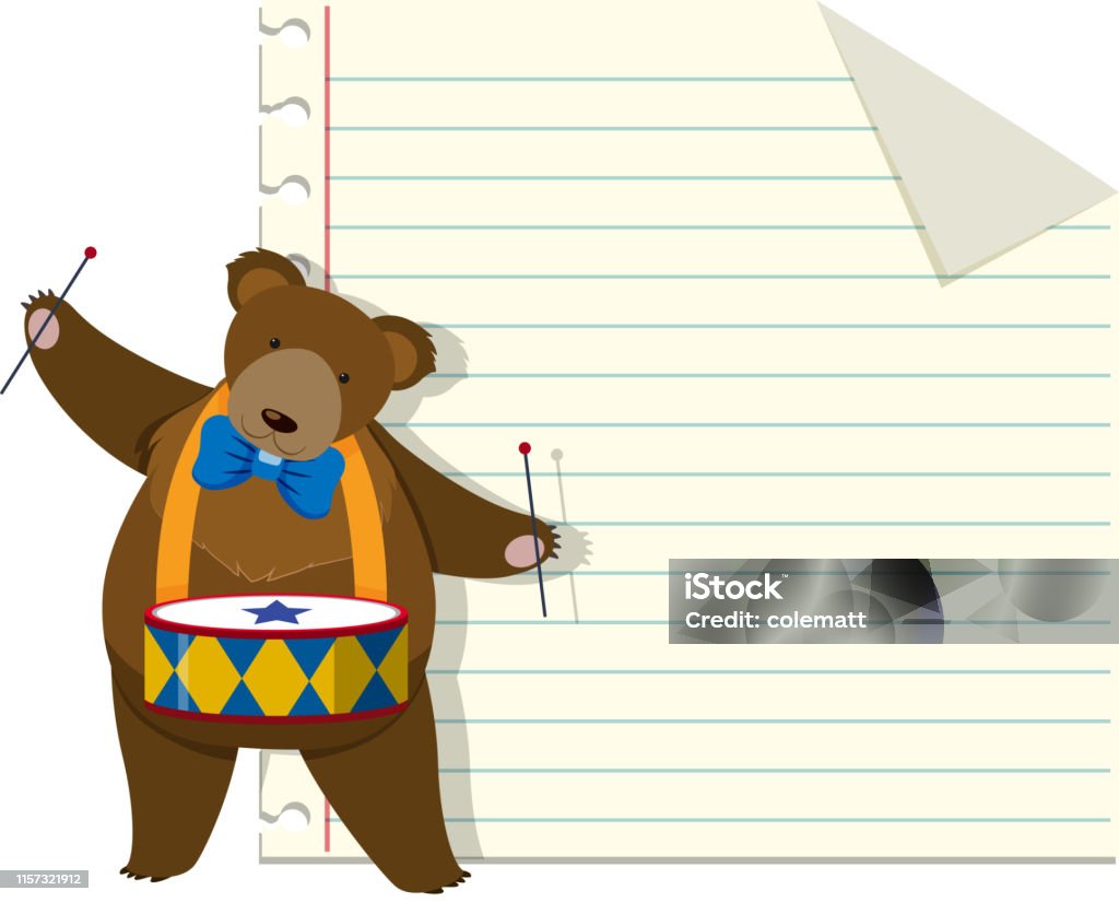 Bear Locker Note A Bear On Note Template Stock Illustration - Download Image Now ...