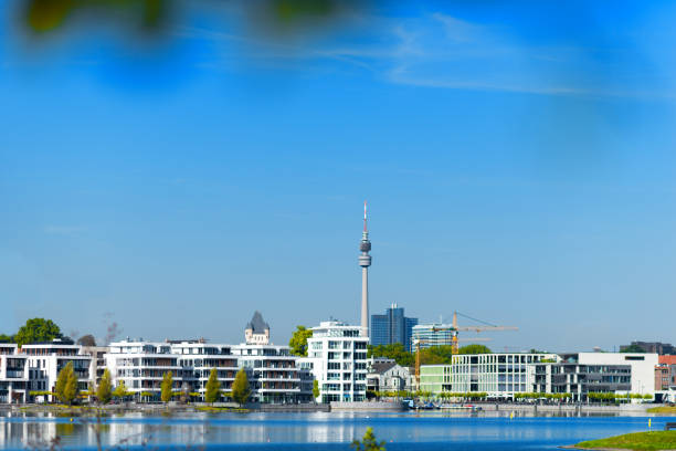 Modern buildings at the phoenix lake in Dortmund (Nordrhein Westfalen)