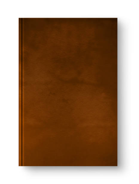 libro en blanco de cuero cerrado aislado en blanco - note pad leather diary book fotografías e imágenes de stock