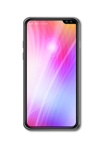 istock All-screen colorful smartphone mockup isolated on white. 3D render 1157325117