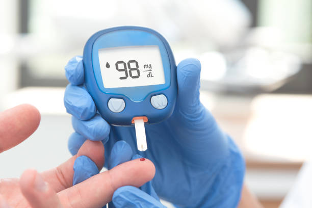 istock Doctor making blood sugar test in clinic 1157326095