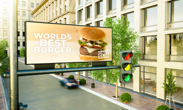 istock burger horizontal billboard on the street 1157329503