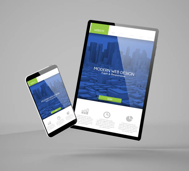 istock flying smartphone and tablet with modern website landing page mockup 1157329719