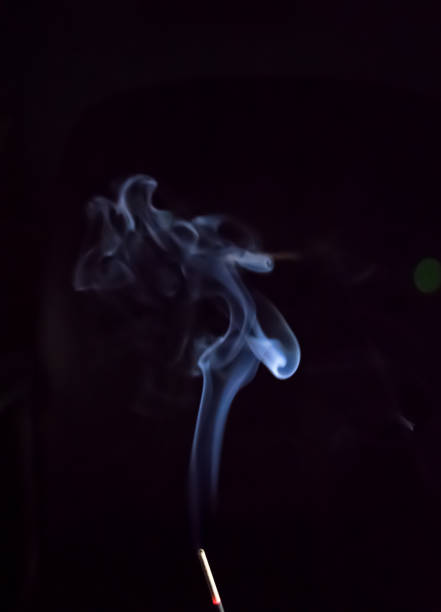 Smoke on black background Detail of blue smoke on black background fog transparent stock pictures, royalty-free photos & images