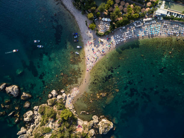 Taormina, Sicily, Amazing view of the Island of Isola Bella at Taormina, Sicily Taormina, Sicily, Amazing view of the Island of Isola Bella at Taormina, Sicily isola bella taormina stock pictures, royalty-free photos & images