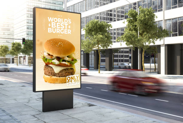 poster do hamburguer na cidade - sinal comercial - fotografias e filmes do acervo