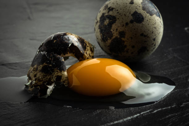 istock Broken Organic Quail Egg. Fresh Food Concept. 1157353745