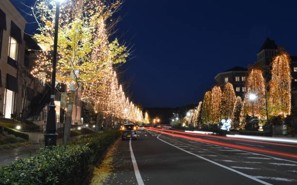 istock Light trace of car and illumination 1157354164