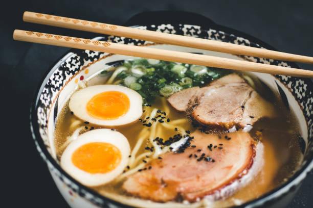 istock Traditional Ramen Soup with Noodles, Pork and Eggs 1157354998