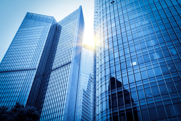 istock Contemporary architectural office building, urban landscape, personal perspective, 1157357575