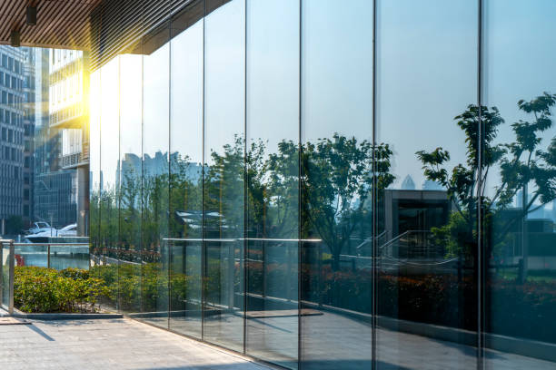istock Contemporary architectural office building, urban landscape, personal perspective, 1157361145