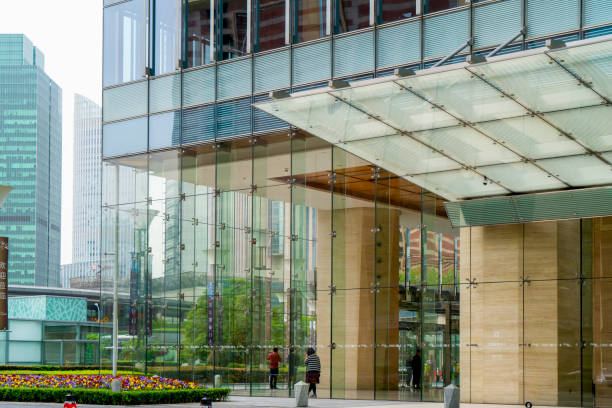 istock Contemporary architectural office building, urban landscape, personal perspective, 1157362162