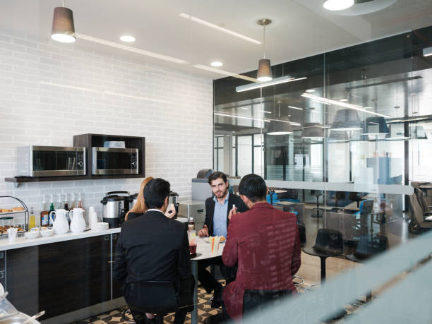 Shot of a local coffee shop with people sitting at tables