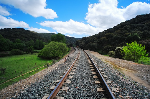 Photo of a railroad in the Andalusia district in the South of Spain.
