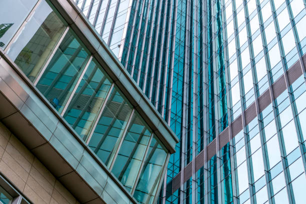 istock Contemporary architectural office building, urban landscape, personal perspective, 1157363365