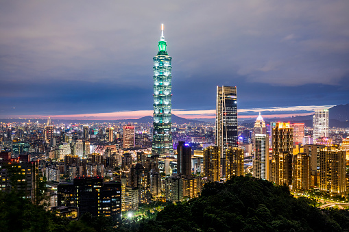 Night view of Taipei skyline