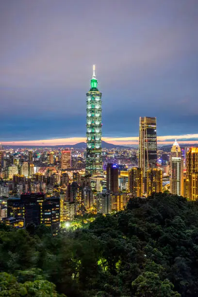 Night view of Taipei skyline