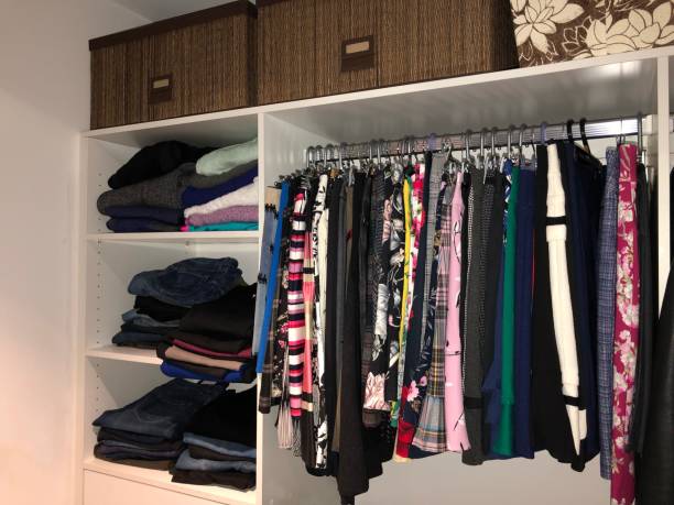 istock Clothing in ladies wardrobe 1157365030