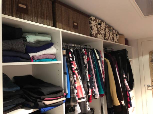 istock Clothing in ladies wardrobe 1157365193