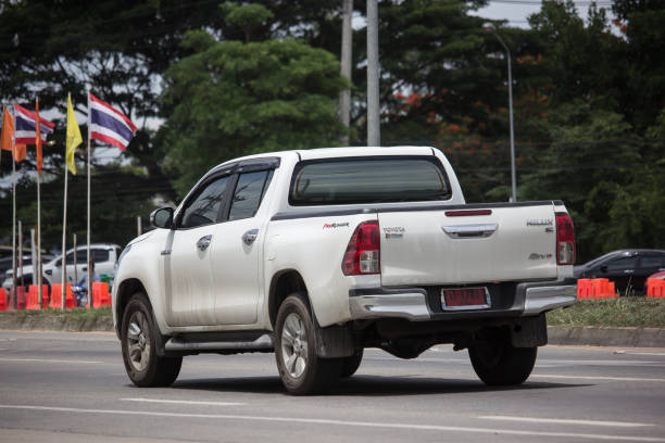 Private Pickup Truck Car Toyota Hilux Revo Chiangmai, Thailand - June 13 2019: Private Pickup Truck Car Toyota Hilux Revo. On road no.1001, 8 km from Chiangmai city. toyota hilux stock pictures, royalty-free photos & images