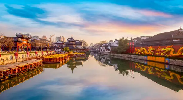 Photo of Ancient Architectural Landscape of Qinhuai River in Nanjing