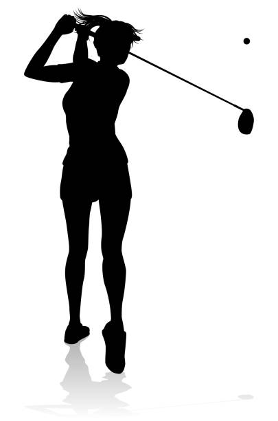 golfer golf sport person silhouette - golf golf course swinging isolated stock-grafiken, -clipart, -cartoons und -symbole