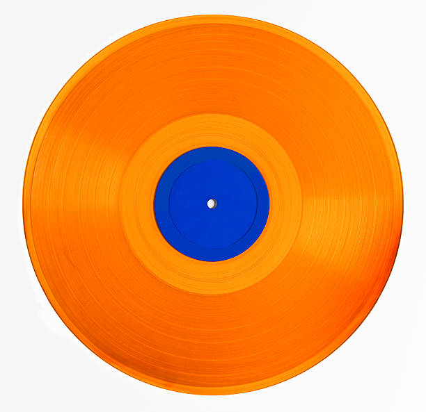 vintage-rekord - orange farbe stock-fotos und bilder