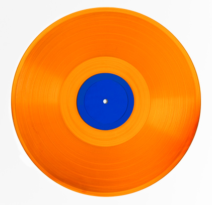 Vintage colored vinyl record with copy space.