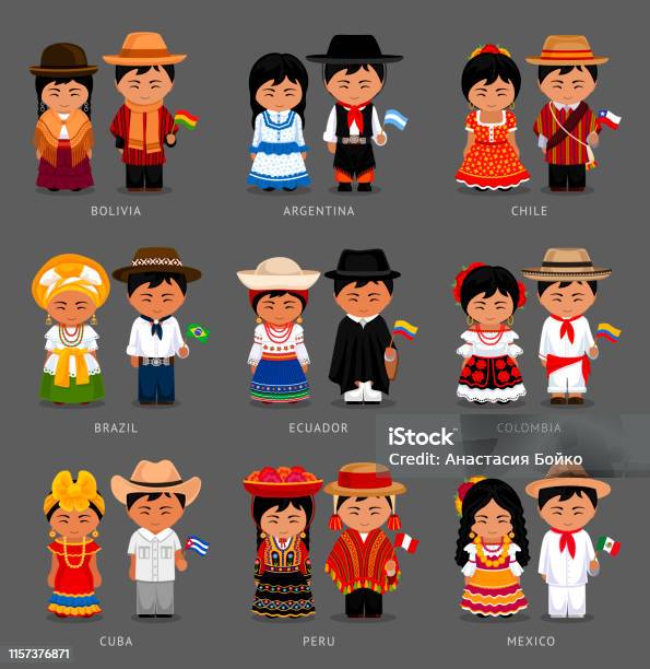 Ilustración de Latinoamericanos Vestidos De Nacionalidad y más Vectores  Libres de Derechos de Cultura indígena - Cultura indígena, Niño, De origen  español o portugués - iStock